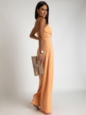 Peach strappy jumpsuit with wide legs AZR5673